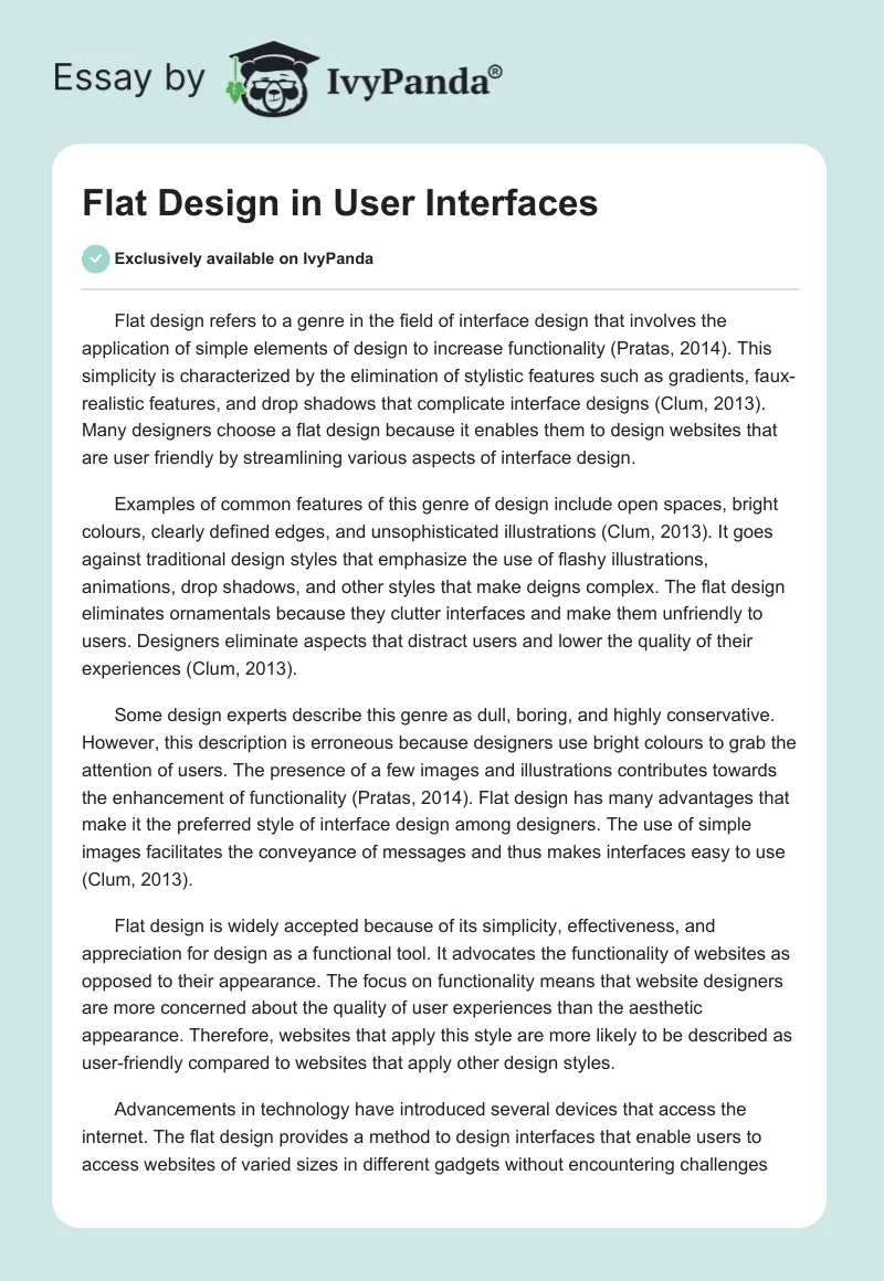 Flat Design in User Interfaces. Page 1