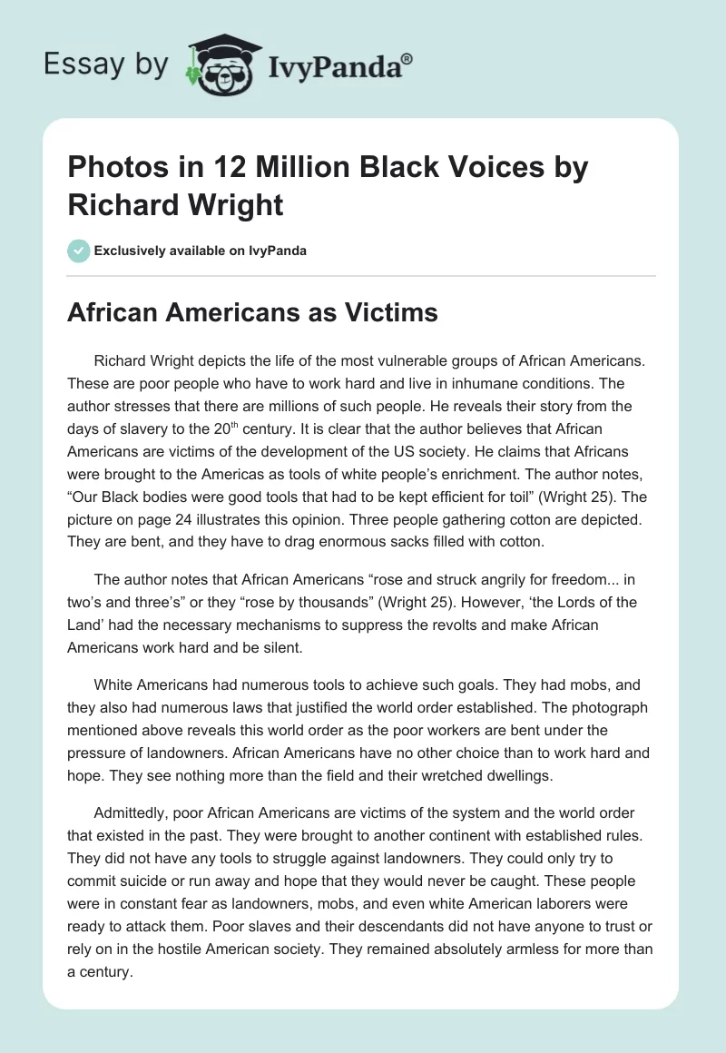 Photos in "12 Million Black Voices" by Richard Wright. Page 1