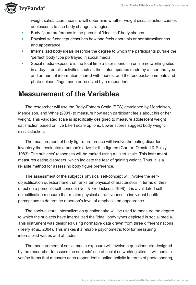 Social Media Effects on Adolescents’ Body Image. Page 3