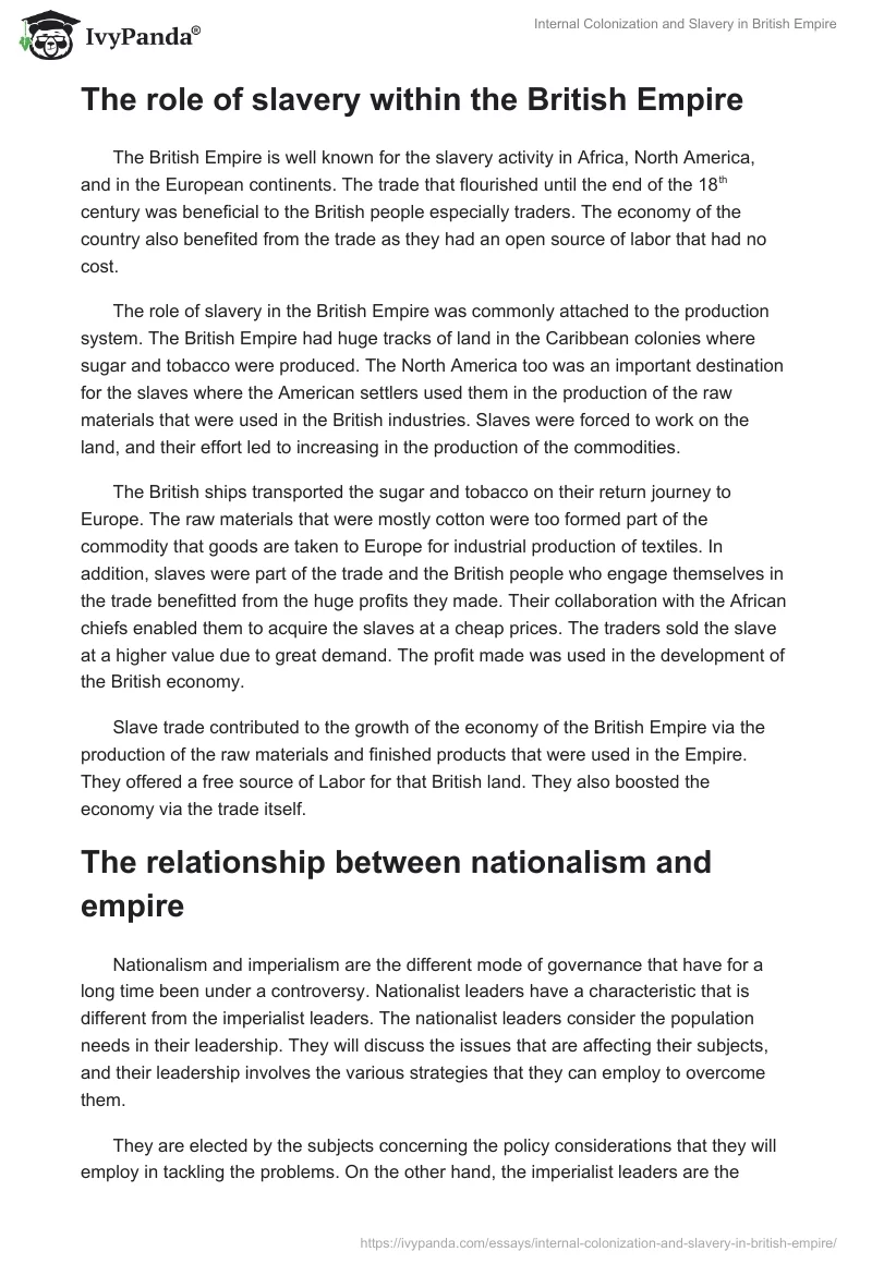 Internal Colonization and Slavery in British Empire. Page 2