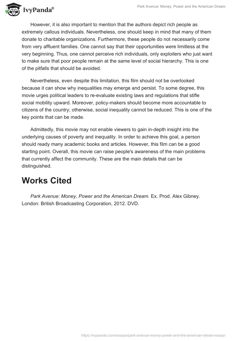 Park Avenue: Money, Power and the American Dream. Page 2
