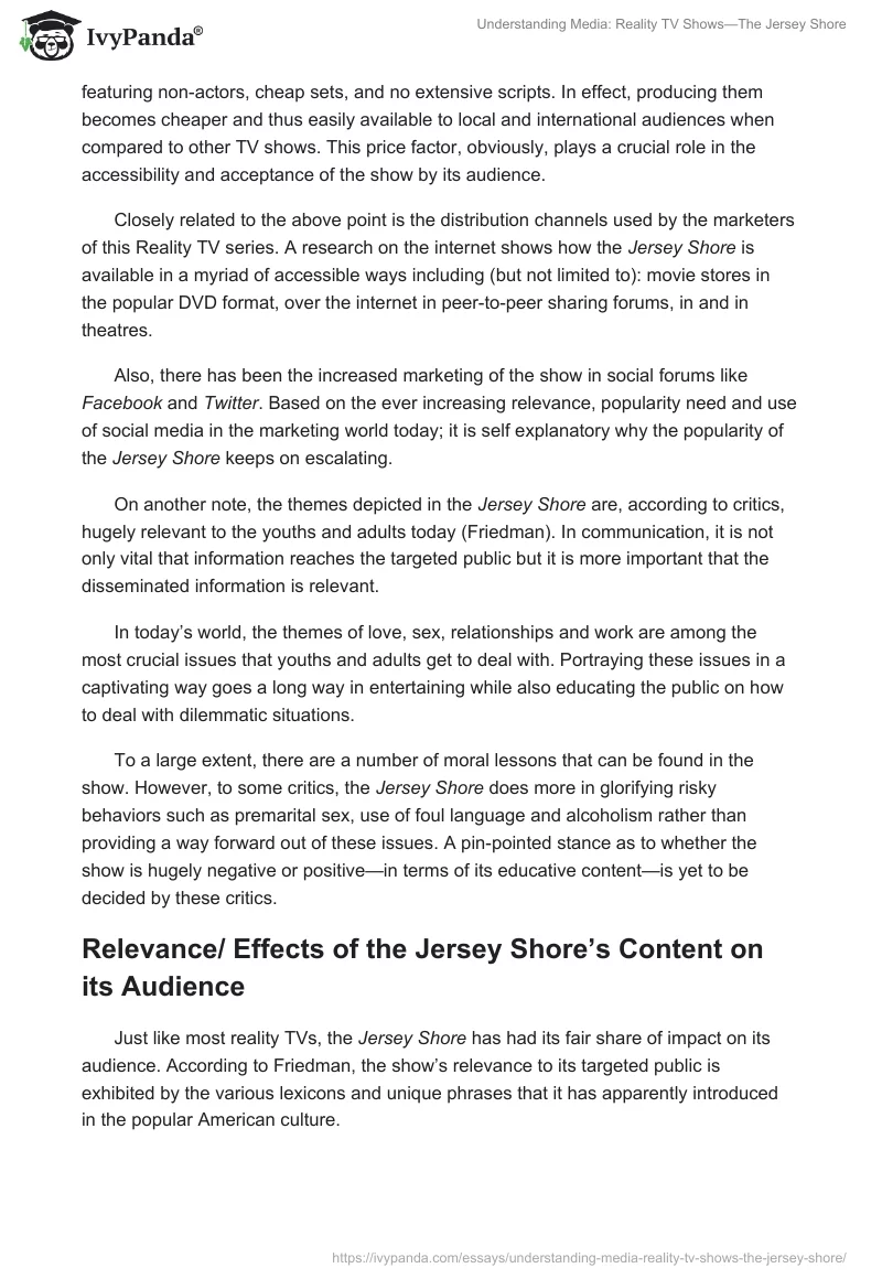Understanding Media: Reality TV Shows—The Jersey Shore. Page 3