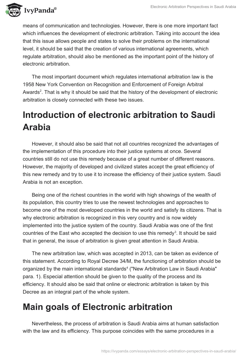 Electronic Arbitration Perspectives in Saudi Arabia. Page 3