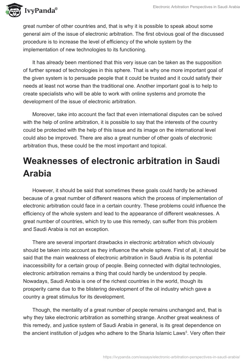 Electronic Arbitration Perspectives in Saudi Arabia. Page 4