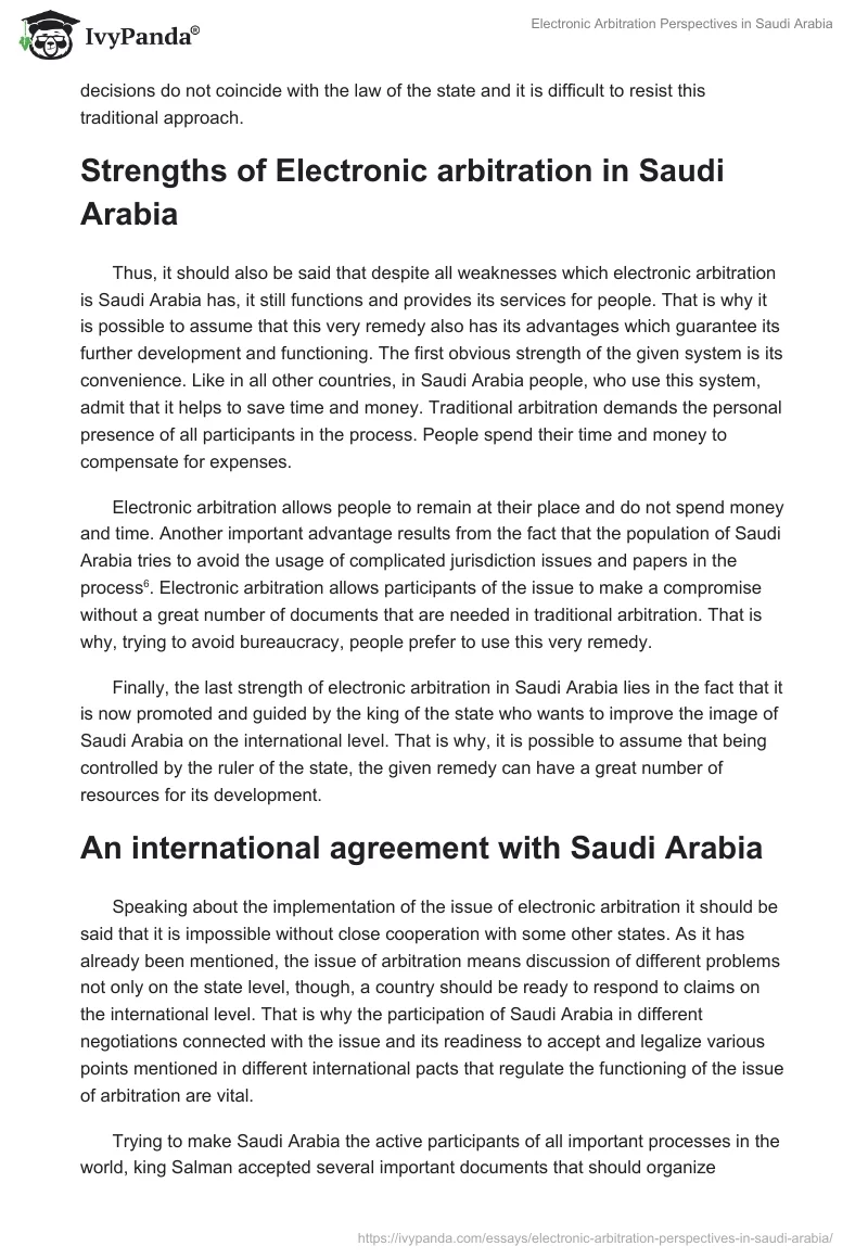 Electronic Arbitration Perspectives in Saudi Arabia. Page 5