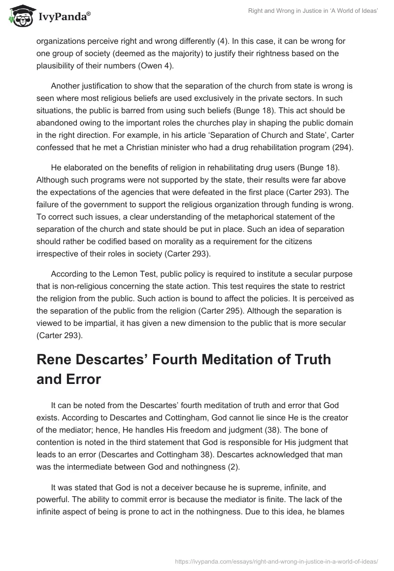 Right and Wrong in Justice in ‘A World of Ideas’. Page 2