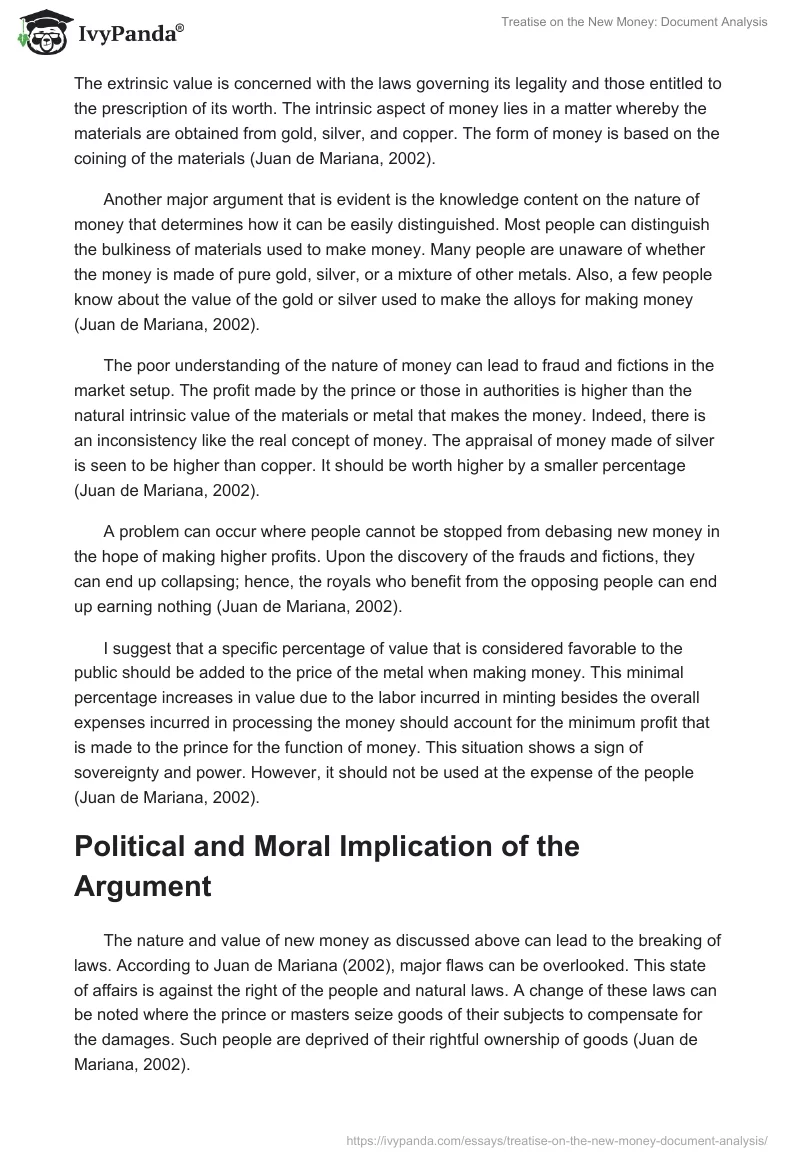 Treatise on the New Money: Document Analysis. Page 2