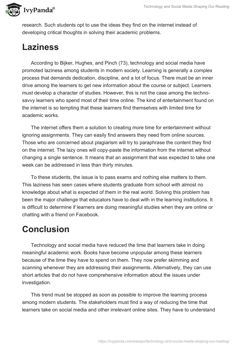 Technology and Social Media Shaping Our Reading. Page 3