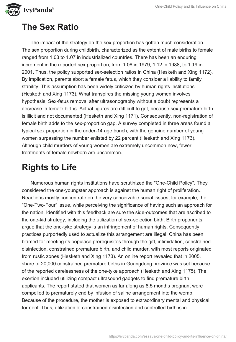 One-Child Policy and Its Influence on China. Page 5