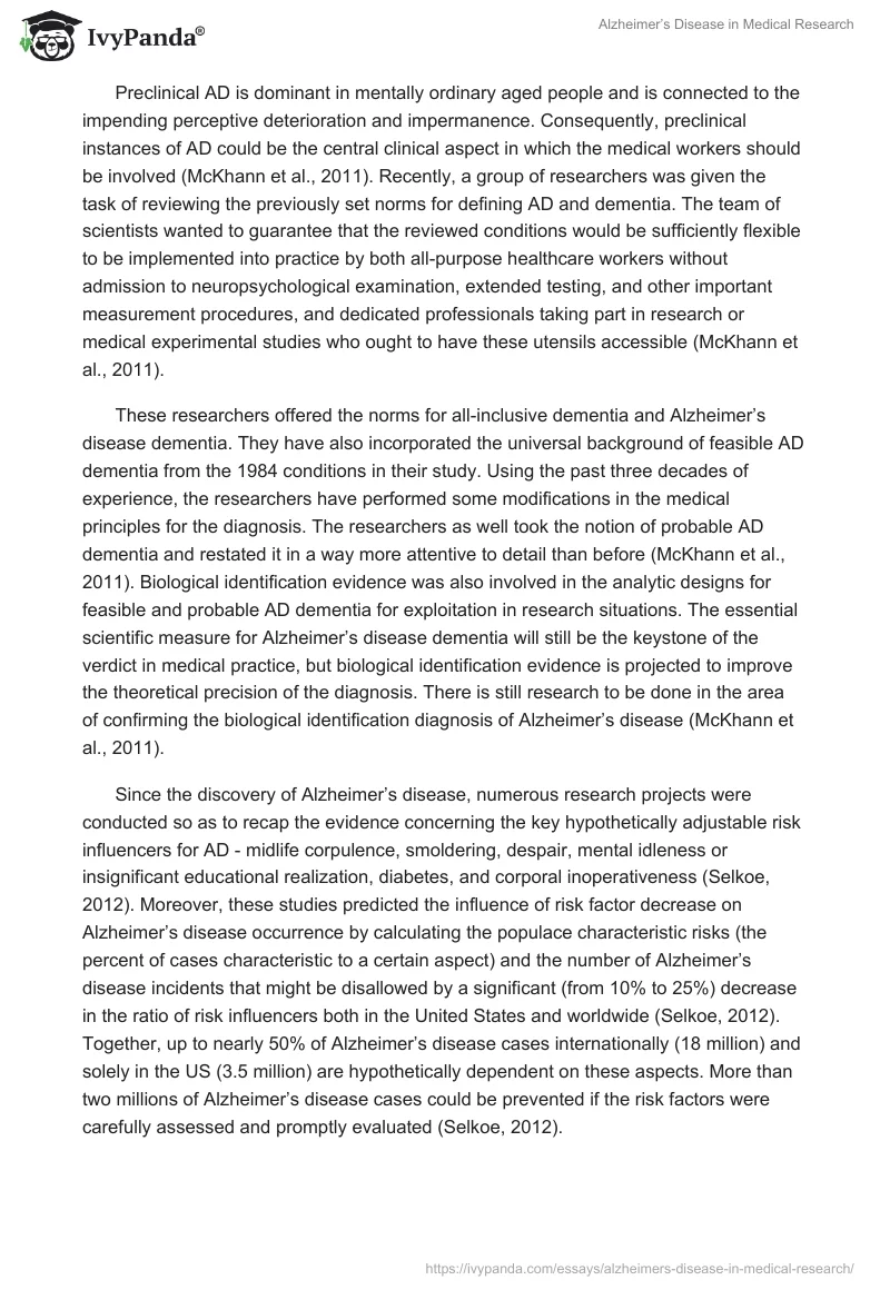 Alzheimer’s Disease in Medical Research. Page 2