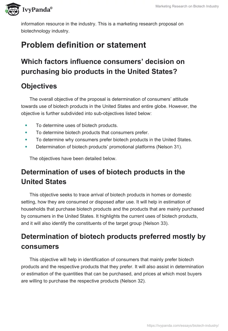 Marketing Research on Biotech Industry. Page 2