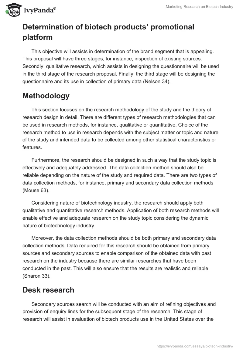 Marketing Research on Biotech Industry. Page 3