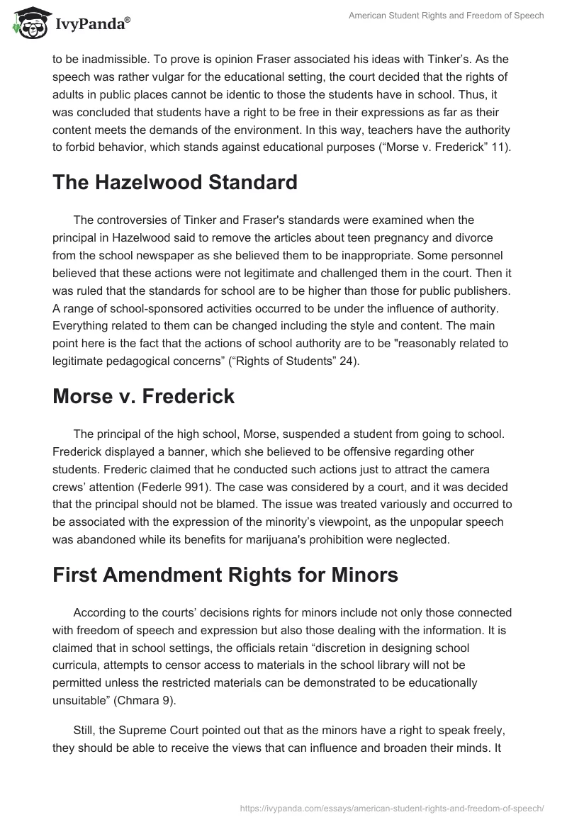American Student Rights and Freedom of Speech. Page 2