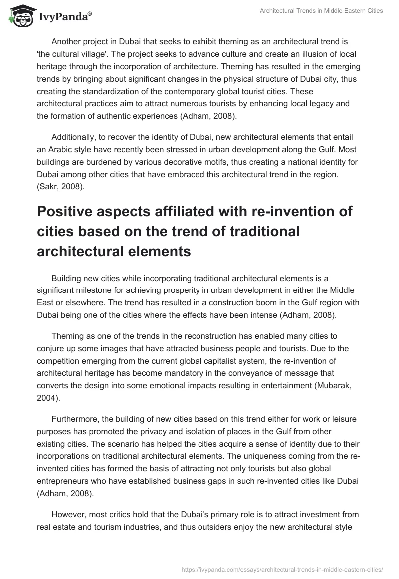 Architectural Trends in Middle Eastern Cities. Page 3