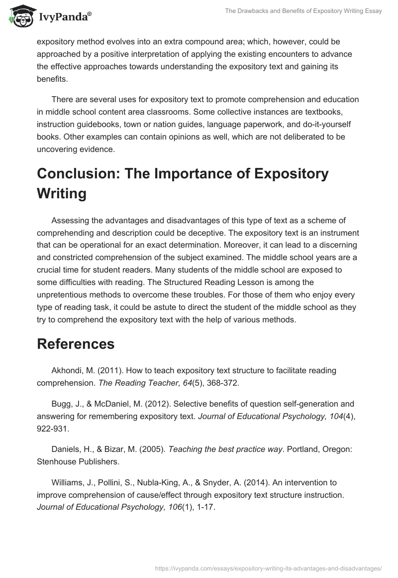 The Drawbacks and Benefits of Expository Writing Essay. Page 3