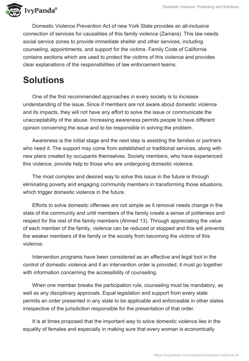 Domestic Violence: Predicting and Solutions. Page 3