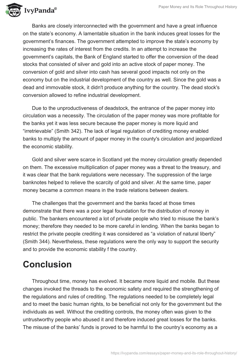 Paper Money and Its Role Throughout History. Page 2