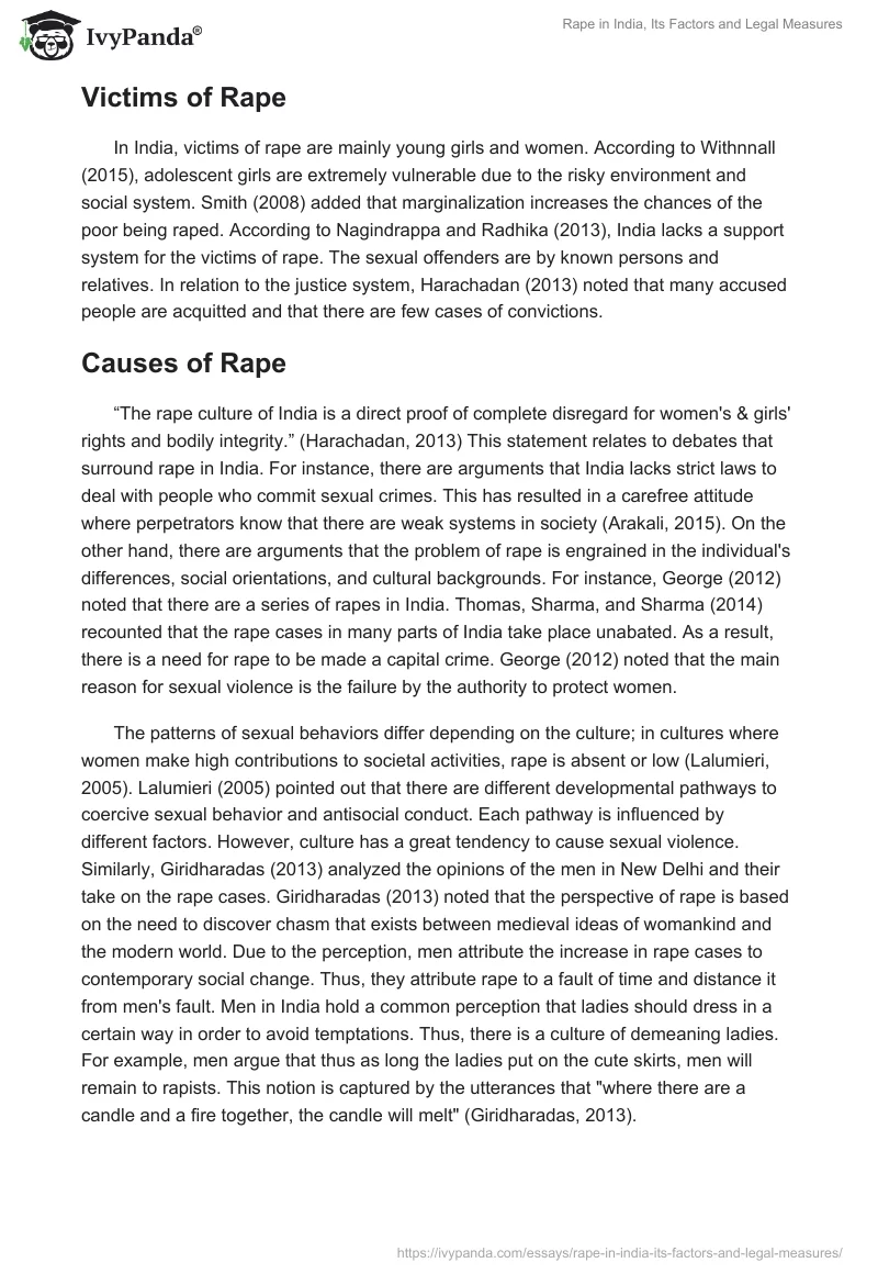 Rape in India, Its Factors and Legal Measures. Page 3