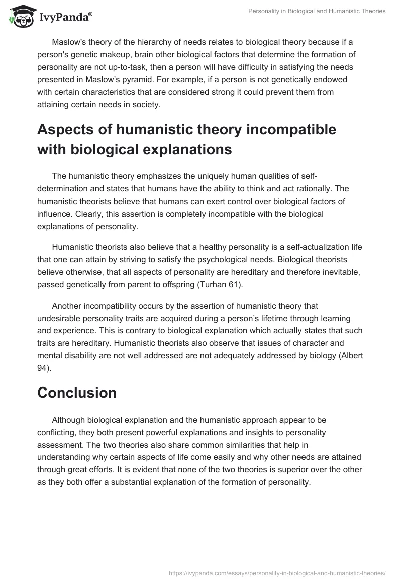 Personality in Biological and Humanistic Theories. Page 3