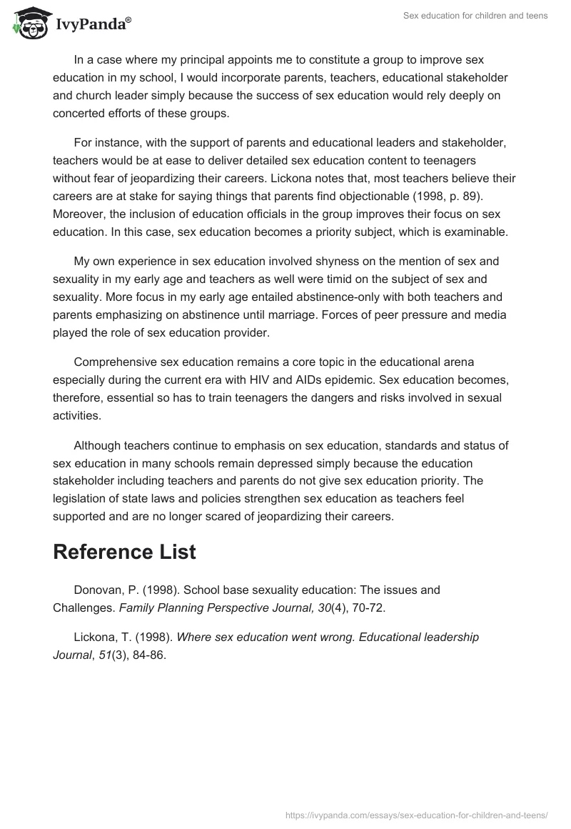 Sex education for children and teens. Page 4