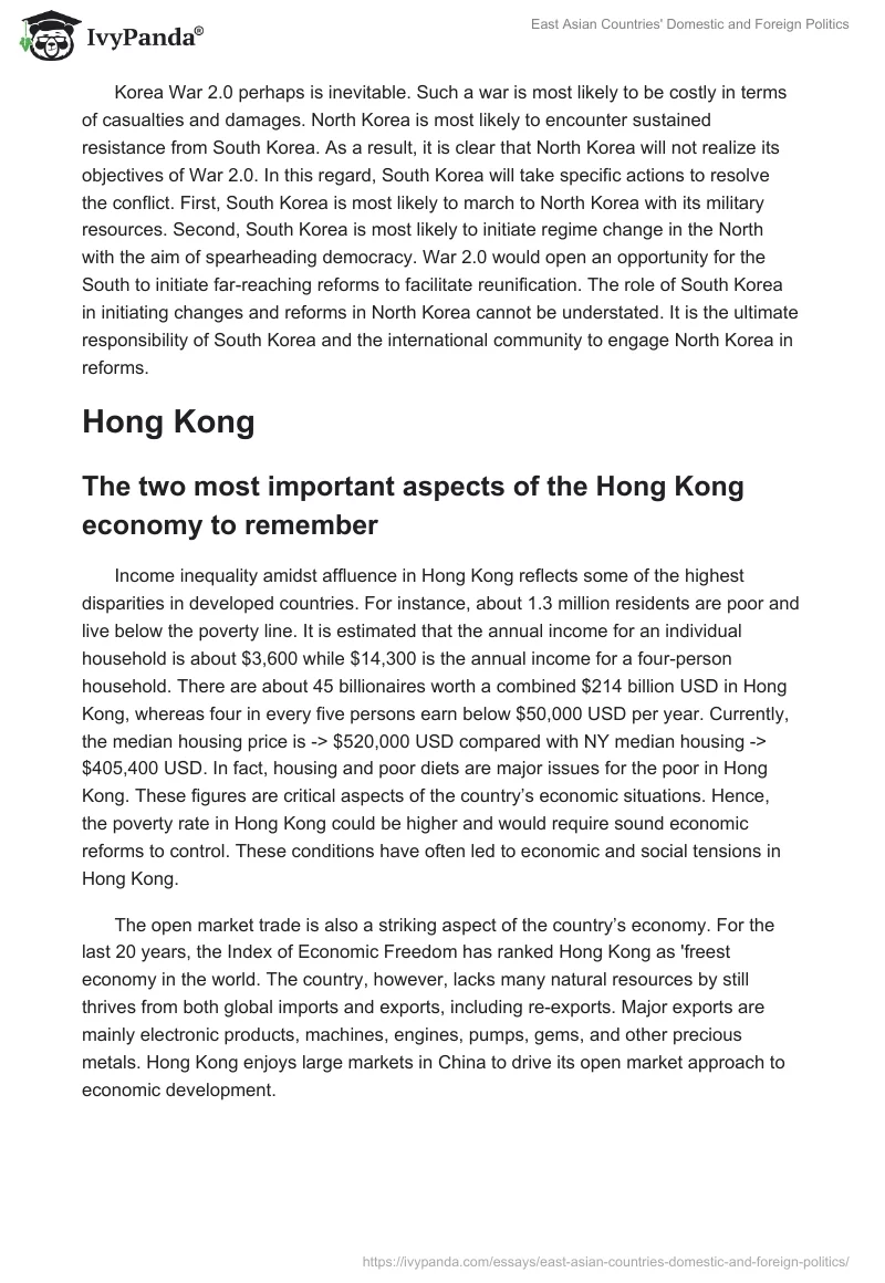 East Asian Countries' Domestic and Foreign Politics. Page 3