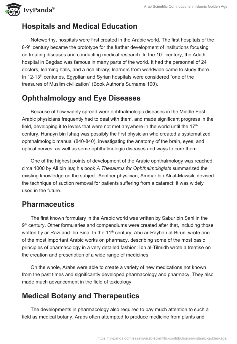 Arab Scientific Contributions in Islamic Golden Age. Page 4