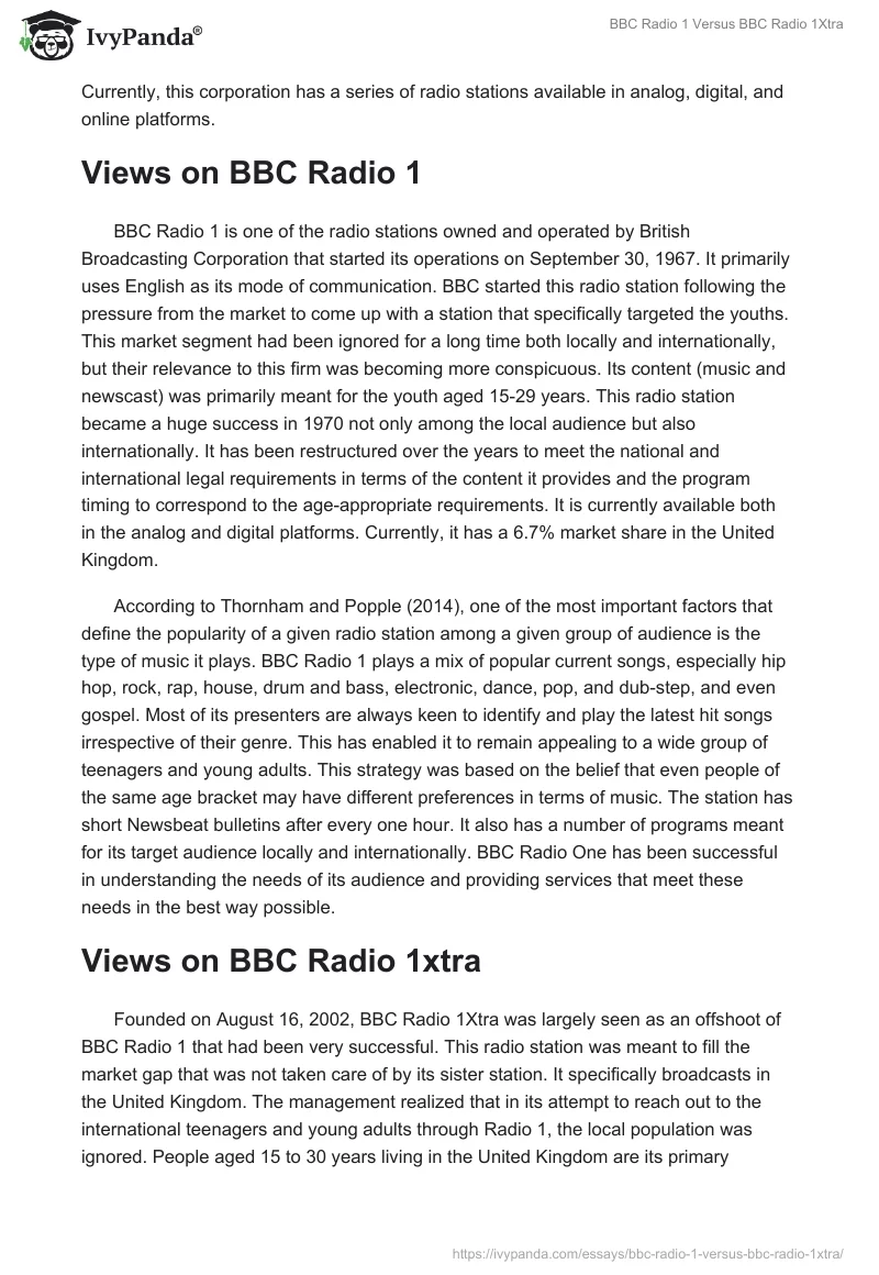 BBC Radio 1 Versus BBC Radio 1Xtra. Page 2