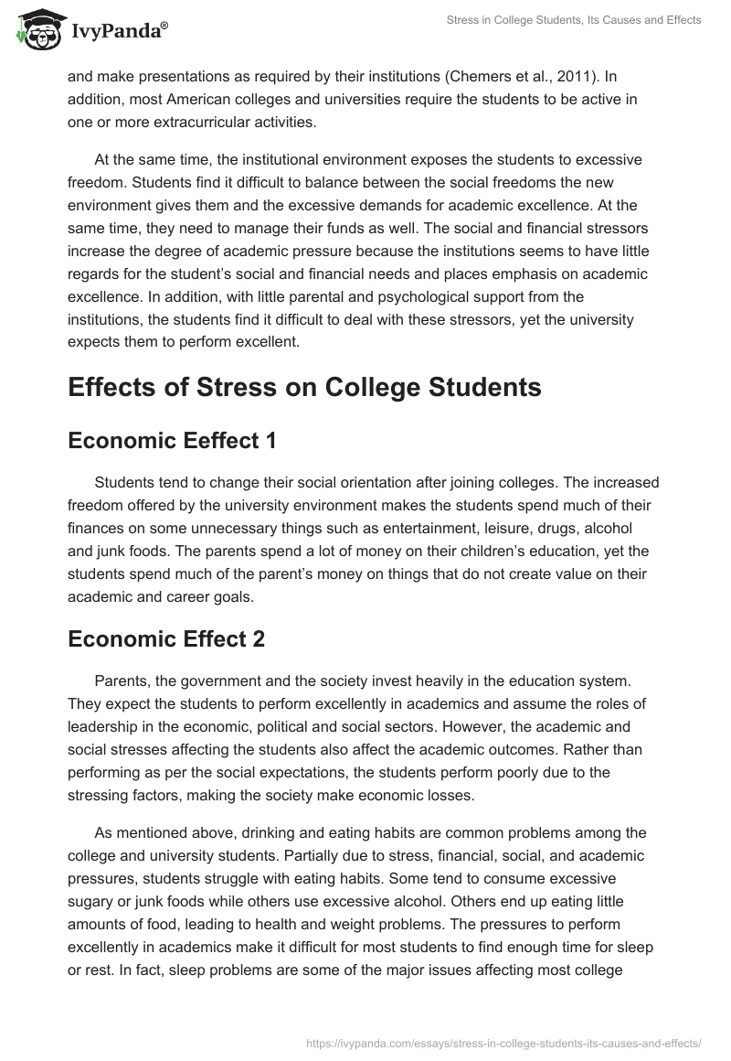 Stress in College Students, Its Causes and Effects. Page 3