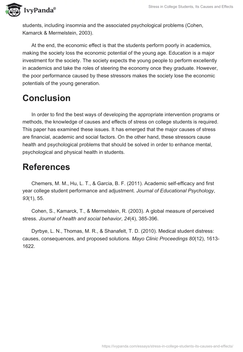 Stress in College Students, Its Causes and Effects. Page 4