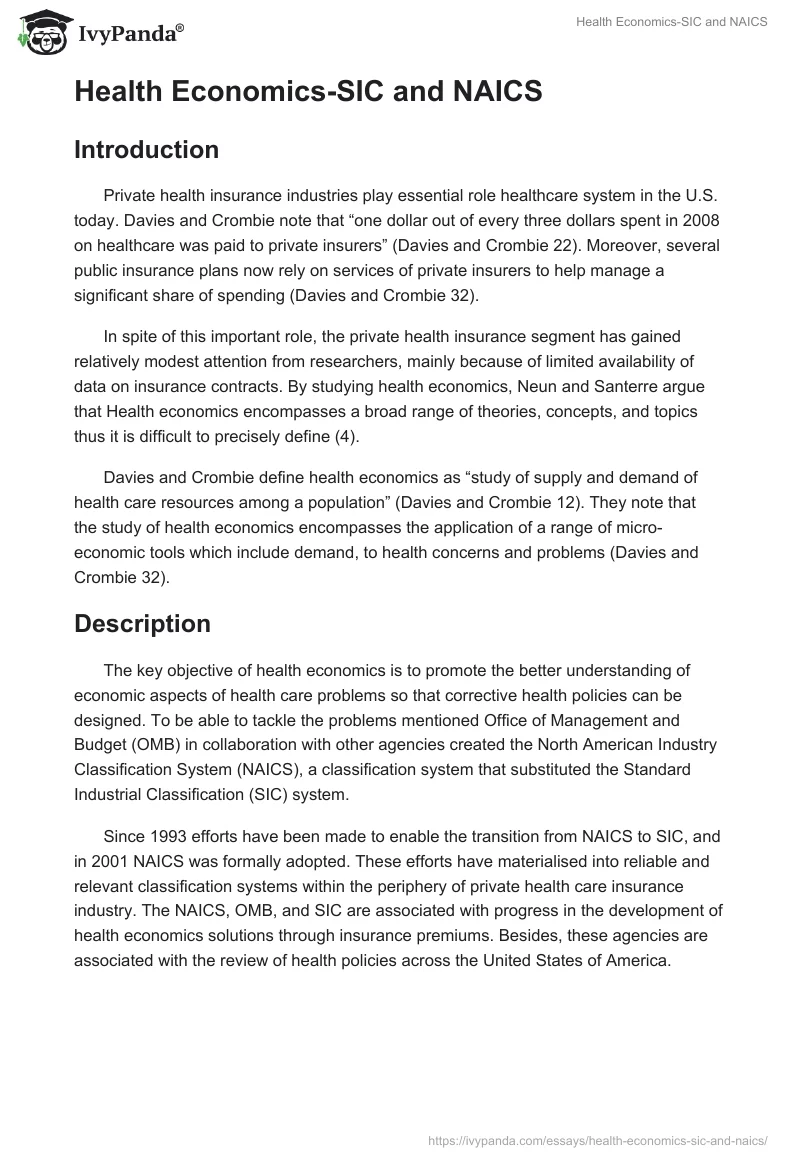 Health Economics-SIC and NAICS. Page 2