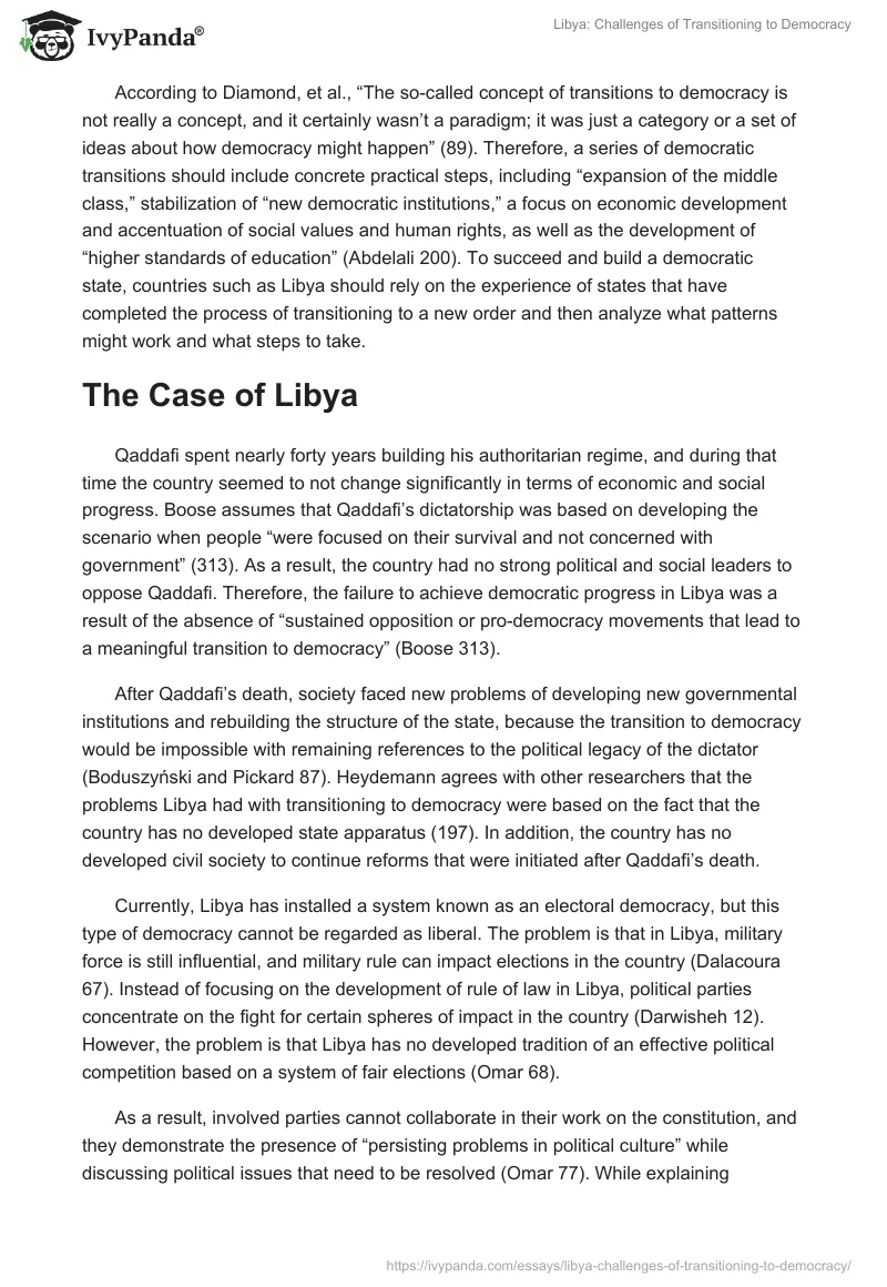 Libya: Challenges of Transitioning to Democracy. Page 2