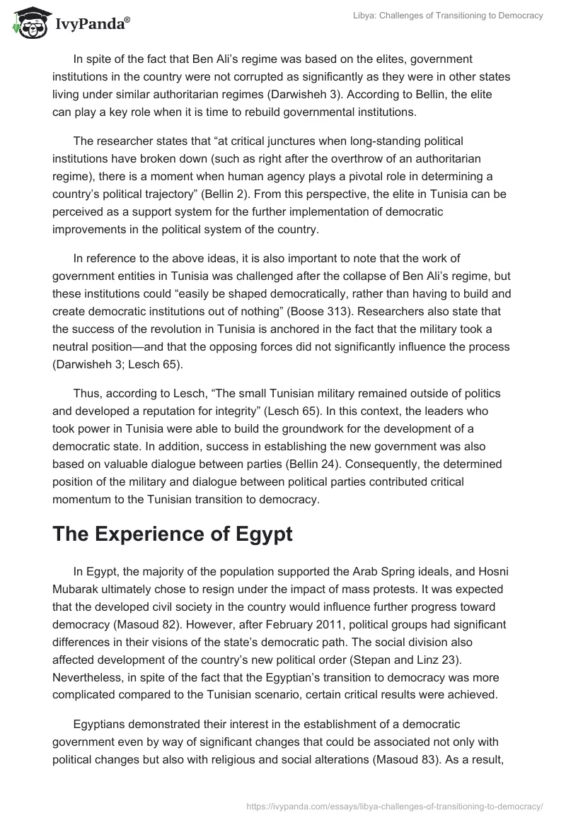 Libya: Challenges of Transitioning to Democracy. Page 4