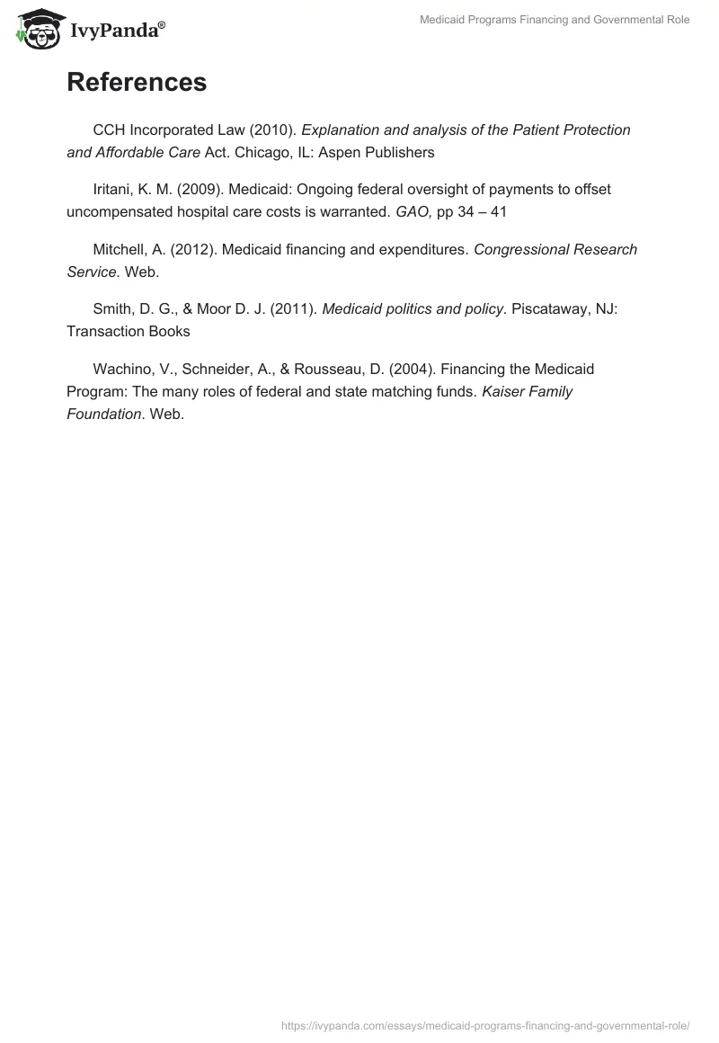 Medicaid Programs Financing and Governmental Role. Page 4