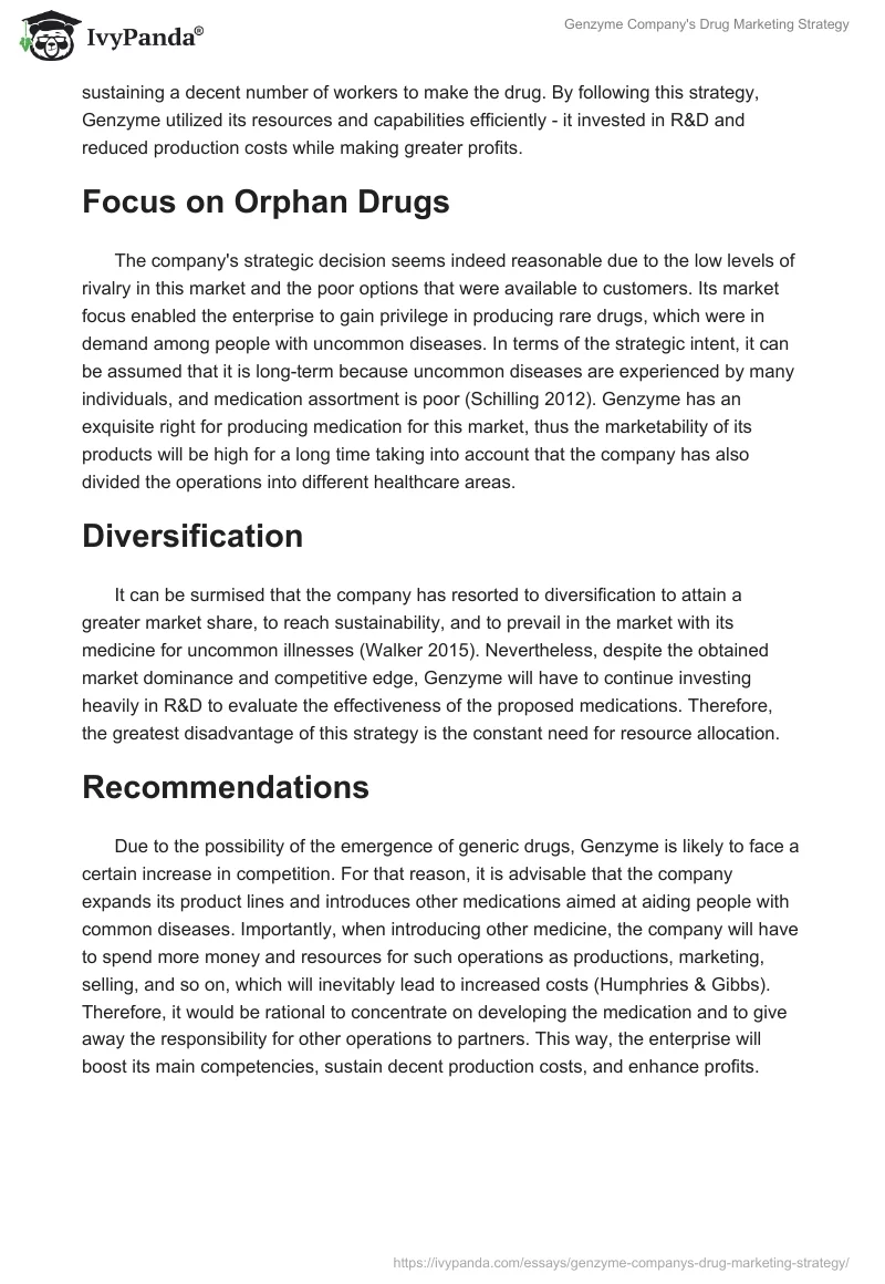 Genzyme Company's Drug Marketing Strategy. Page 2