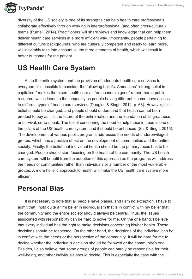 Interprofessional Teams in Healthcare Delivery. Page 2
