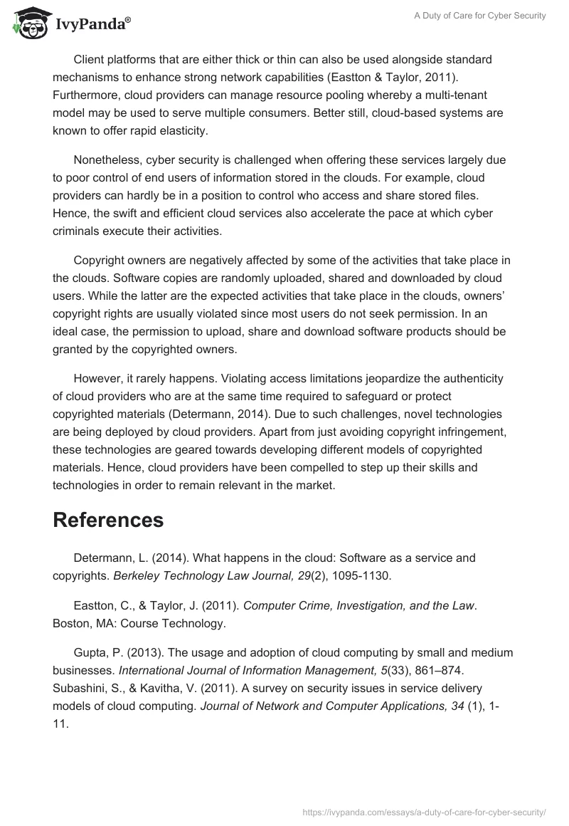 A Duty of Care for Cyber Security. Page 2