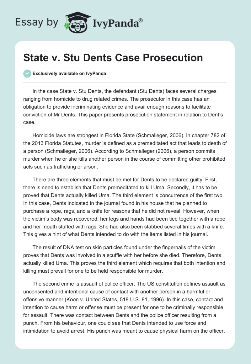 State v. Stu Dents Case Prosecution. Page 1