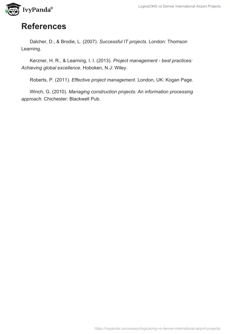 LogicaCMG vs. Denver International Airport Projects. Page 5