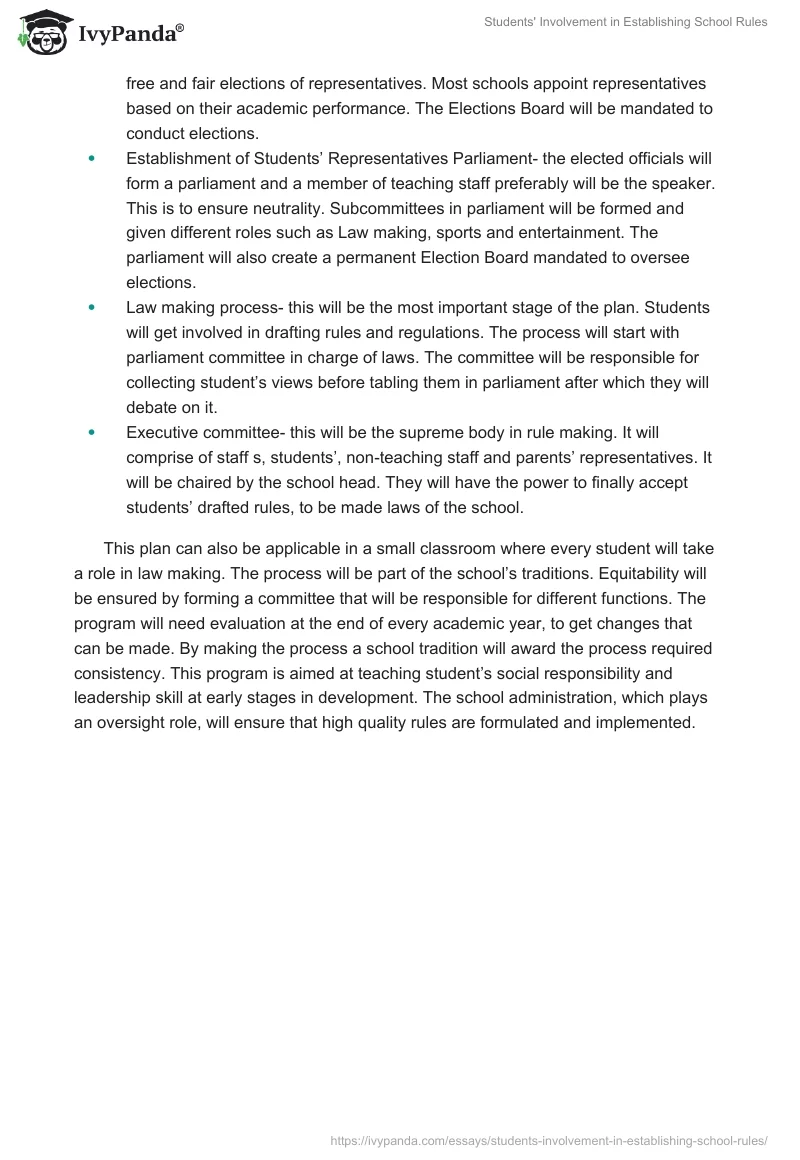 Students' Involvement in Establishing School Rules. Page 2