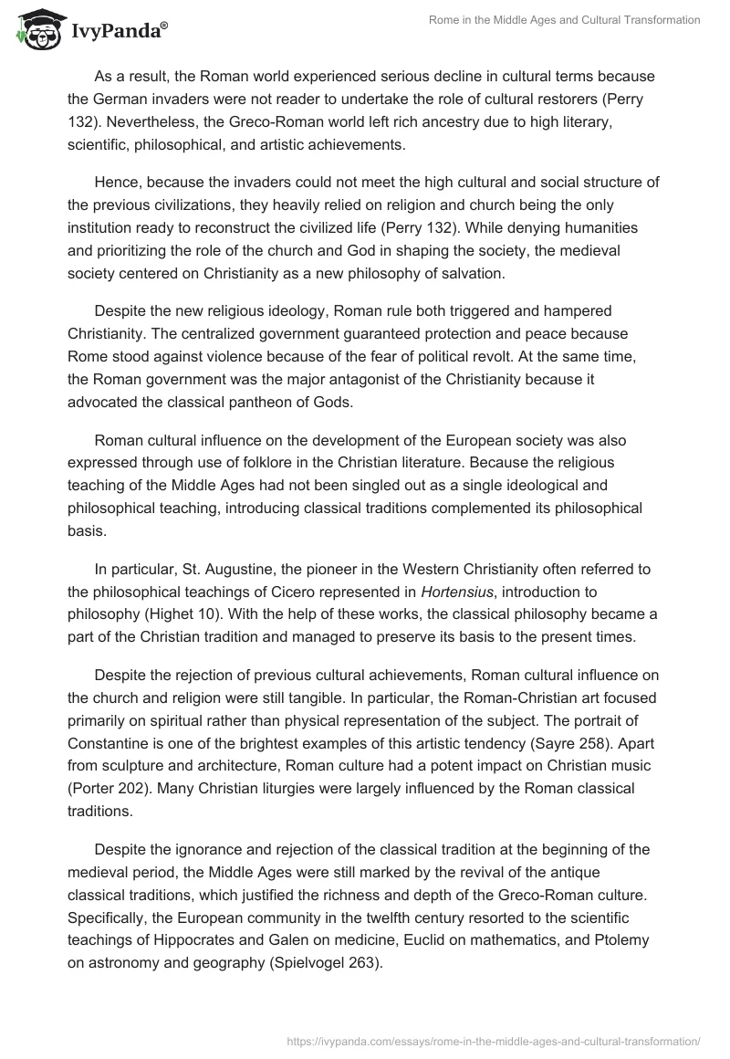 Rome in the Middle Ages and Cultural Transformation. Page 2