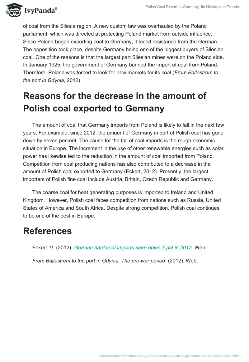 Polish Coal Export to Germany, Its History and Trends. Page 2