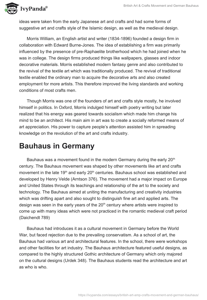 British Art & Crafts Movement and German Bauhaus. Page 2