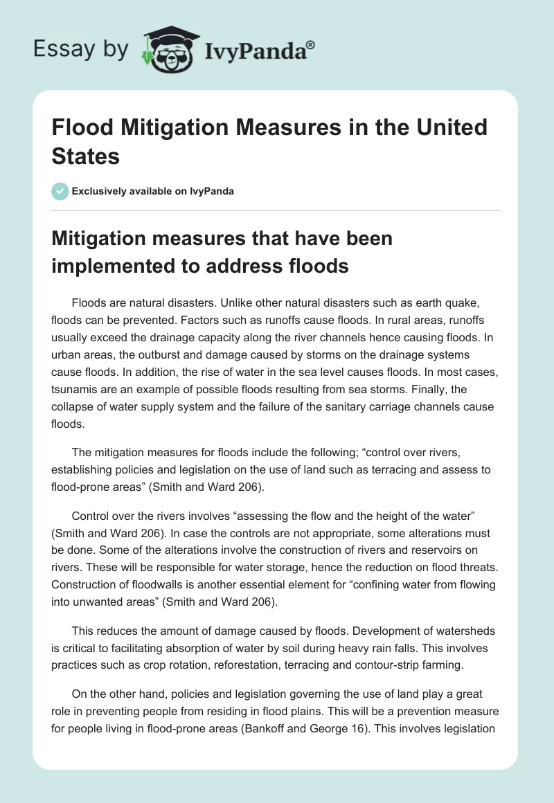 Flood Mitigation Measures in the United States. Page 1