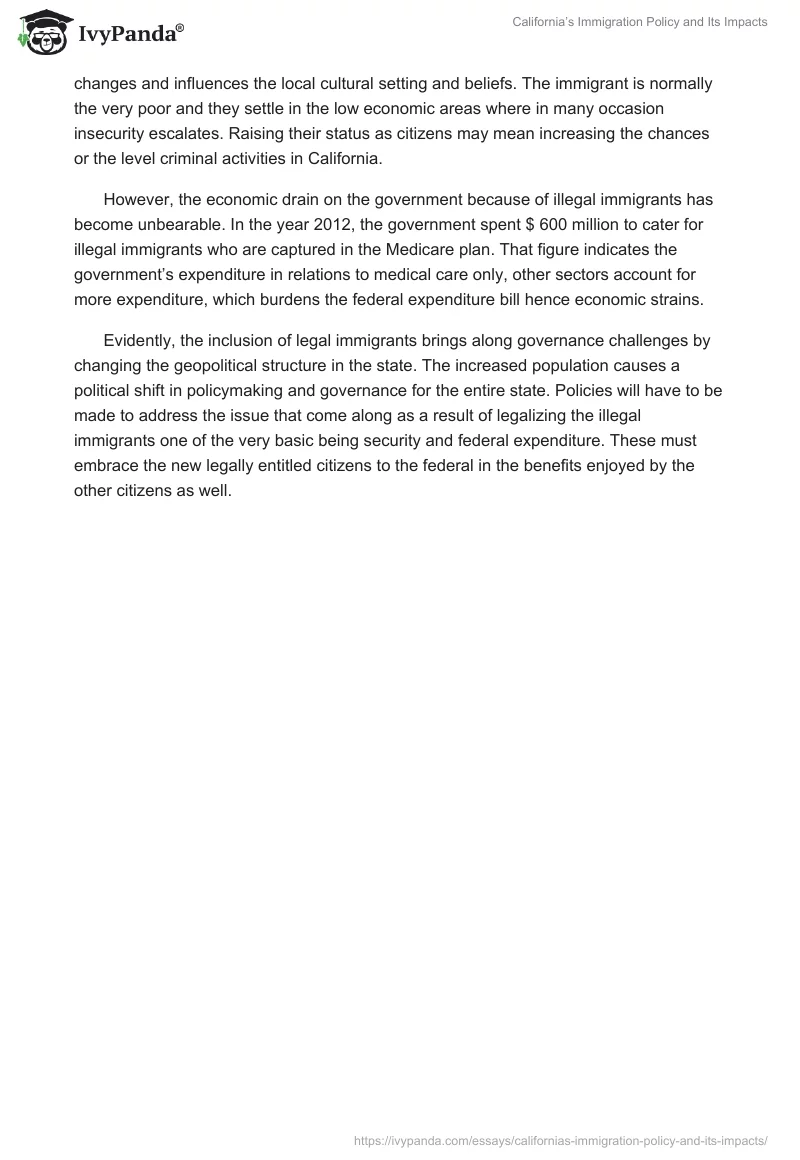 California’s Immigration Policy and Its Impacts. Page 2