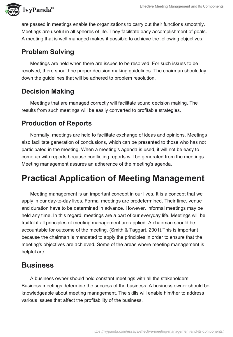 Effective Meeting Management and Its Components. Page 4