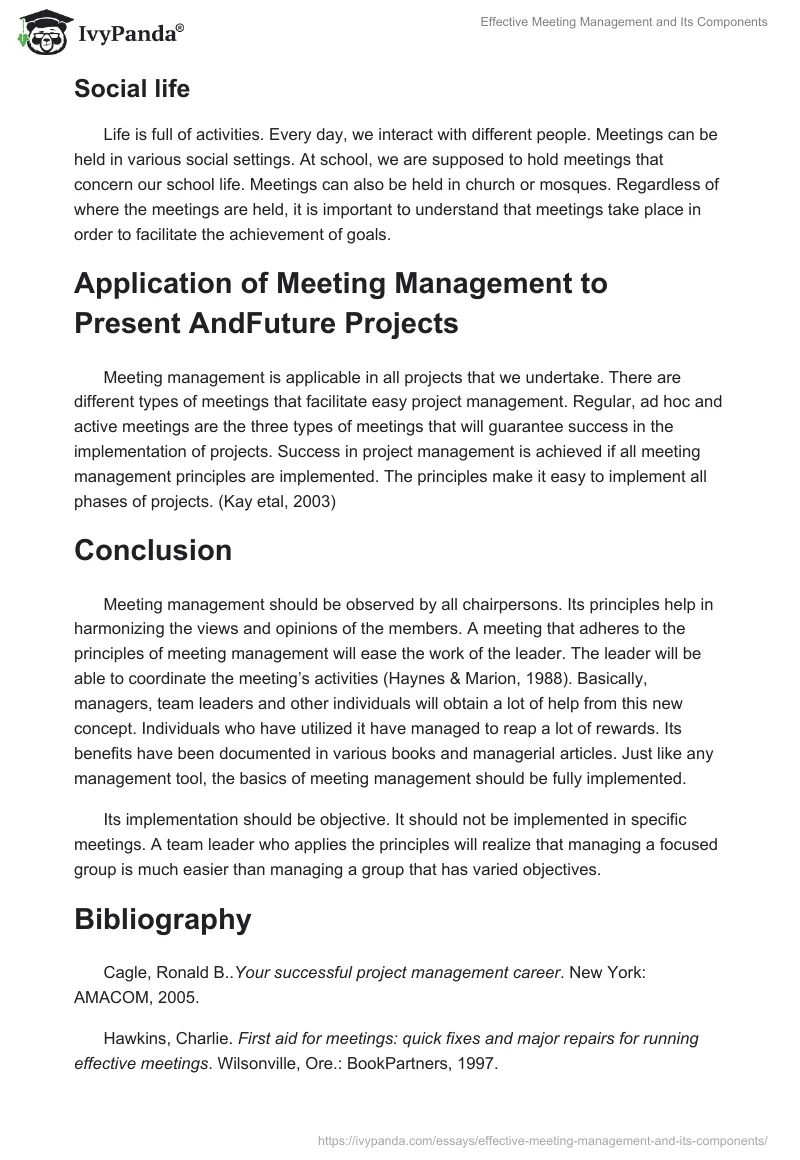 Effective Meeting Management and Its Components. Page 5