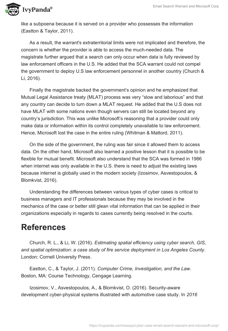 Email Search Warrant and Microsoft Corp. Page 2