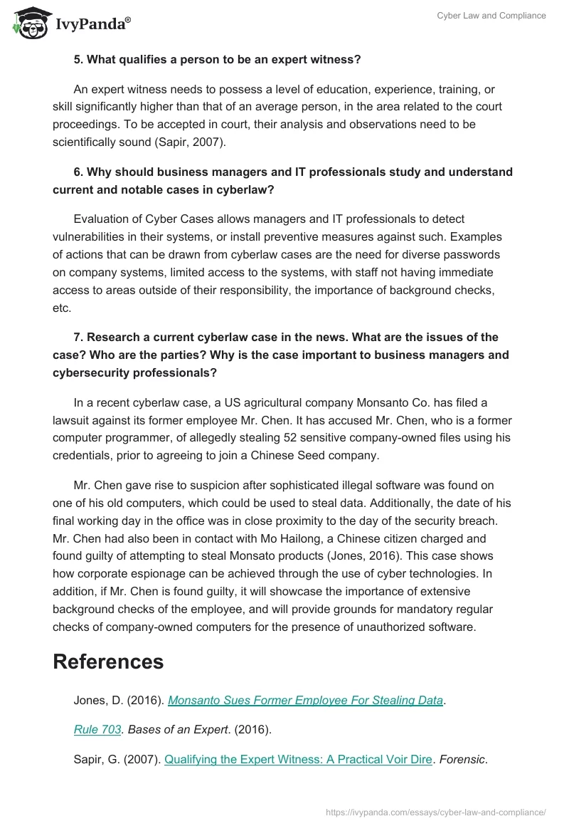 Cyber Law and Compliance. Page 2
