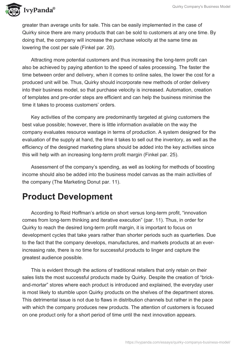 Quirky Company's Business Model. Page 2