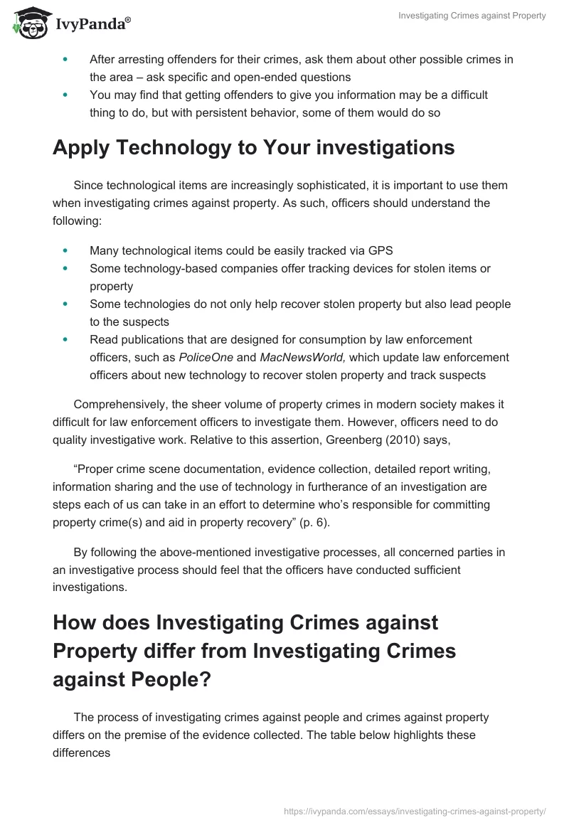 Investigating Crimes against Property. Page 3